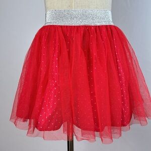 DISNEY MINNIE girls red sparkle tulle tutu skirt - size 6/6x